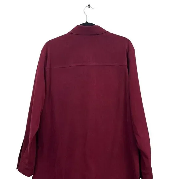 Talbots Womens 2pc Blazer Jacket and Skirt Faux Suede Button Long Sleeve Red M*